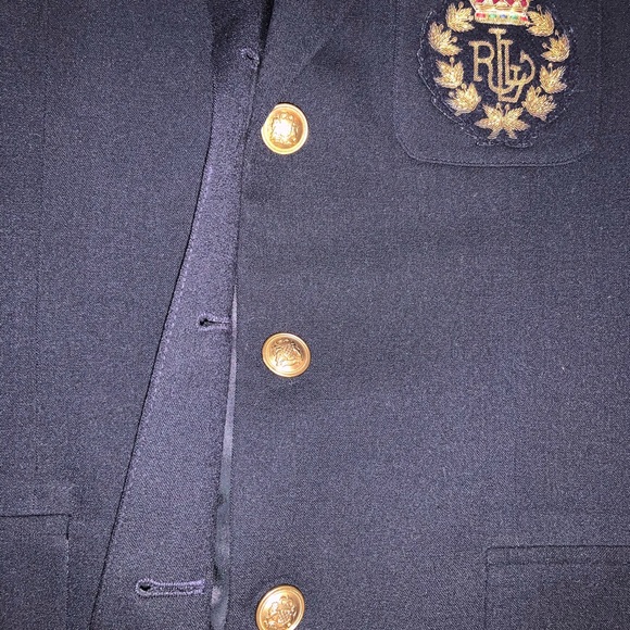 Ralph Lauren 100% Pure New Wool Blazer Navy Blue - Picture 4 of 8